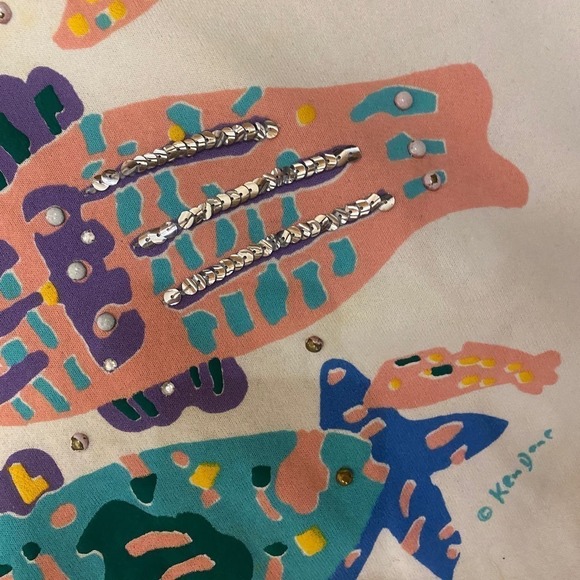 Vintage 80s Ken Done Australia Pullover Sweatshirt Long Sleeve White Medium - Picture 8 of 11